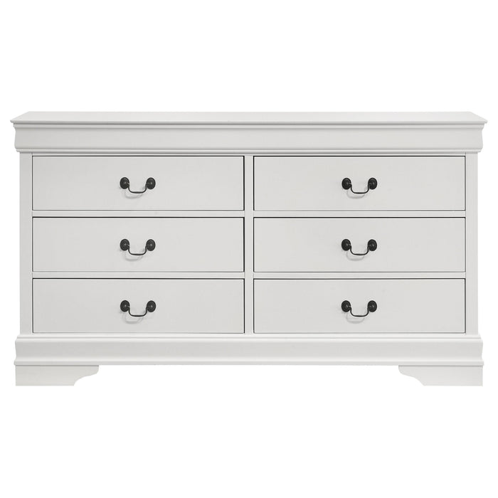 Louis Philippe 6-drawer Dresser White - Visions in Furniture (La Mirada, CA)