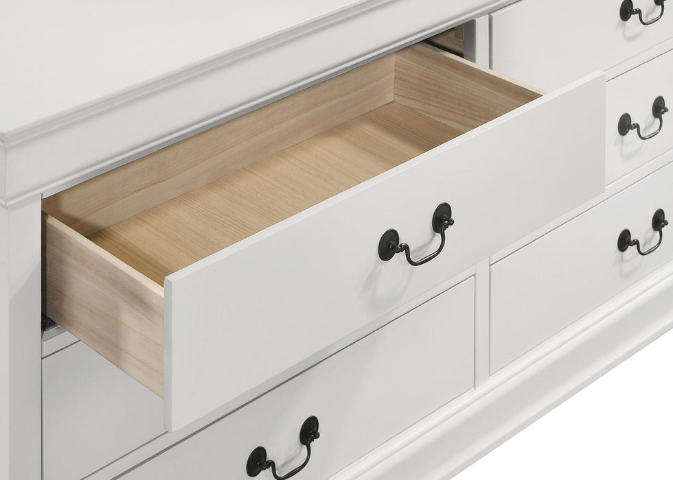 Louis Philippe 6-drawer Dresser White - Visions in Furniture (La Mirada, CA)