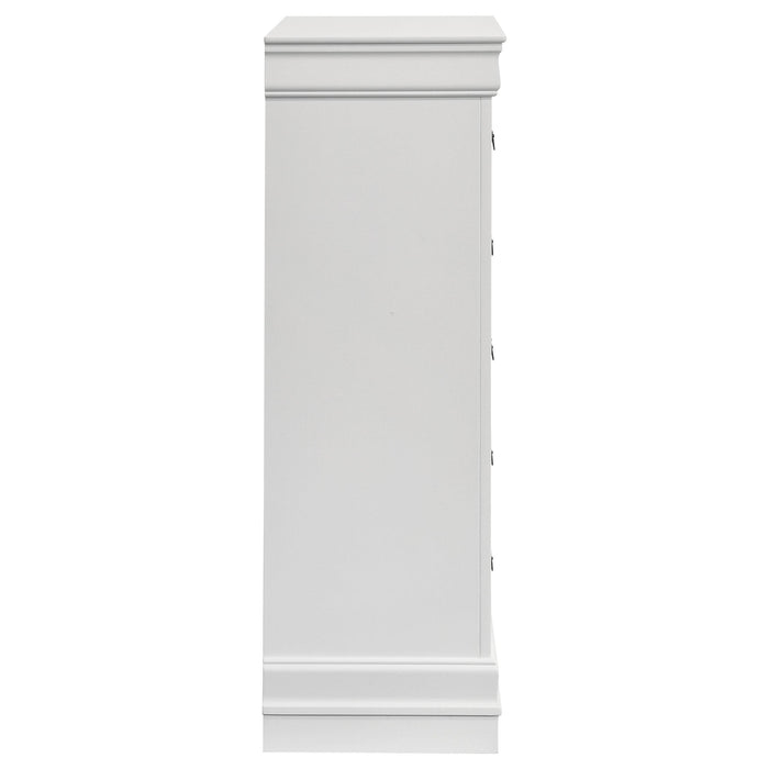 Louis Philippe 5-drawer Bedroom Chest White - Visions in Furniture (La Mirada, CA)