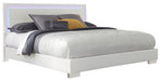 Felicity Eastern King, Queen, & Cal.King Panel Bed with LED Lighting Glossy White - Visions in Furniture (La Mirada, CA)