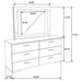 Felicity 6-drawer Dresser with LED Mirror White High Gloss - Visions in Furniture (La Mirada, CA)