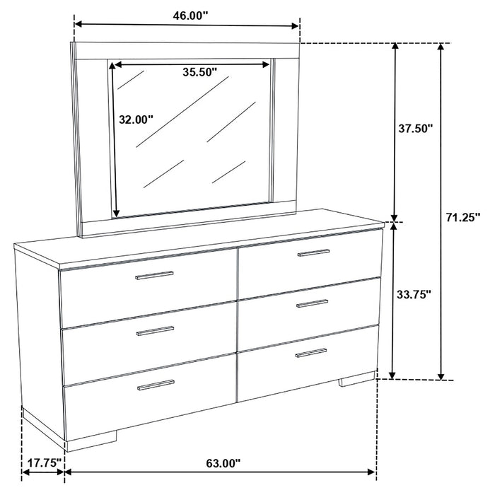 Felicity Dresser With Mirror - Visions in Furniture (La Mirada, CA)