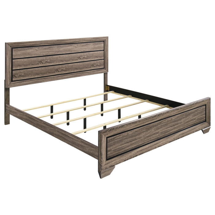 Kauffman California King, E.king, & Queen Panel Bed Washed Taupe - Visions in Furniture (La Mirada, CA)