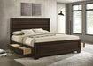 Kauffman California King, Eastren king, & Queen Storage Bed Dark Cocoa - Visions in Furniture (La Mirada, CA)