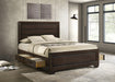 Kauffman California King, Eastren king, & Queen Storage Bed Dark Cocoa - Visions in Furniture (La Mirada, CA)