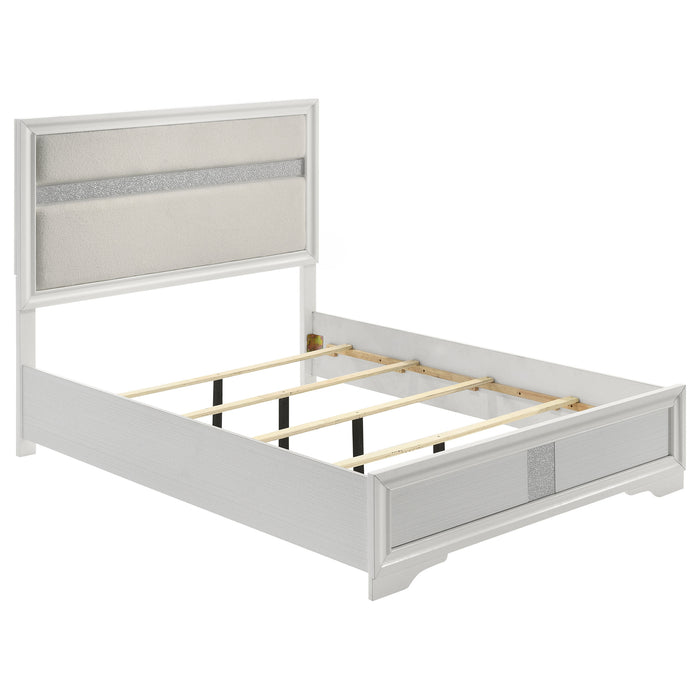 Miranda California King, E.King, Queen, Full, & Twin Bed Black & White - Visions in Furniture (La Mirada, CA)