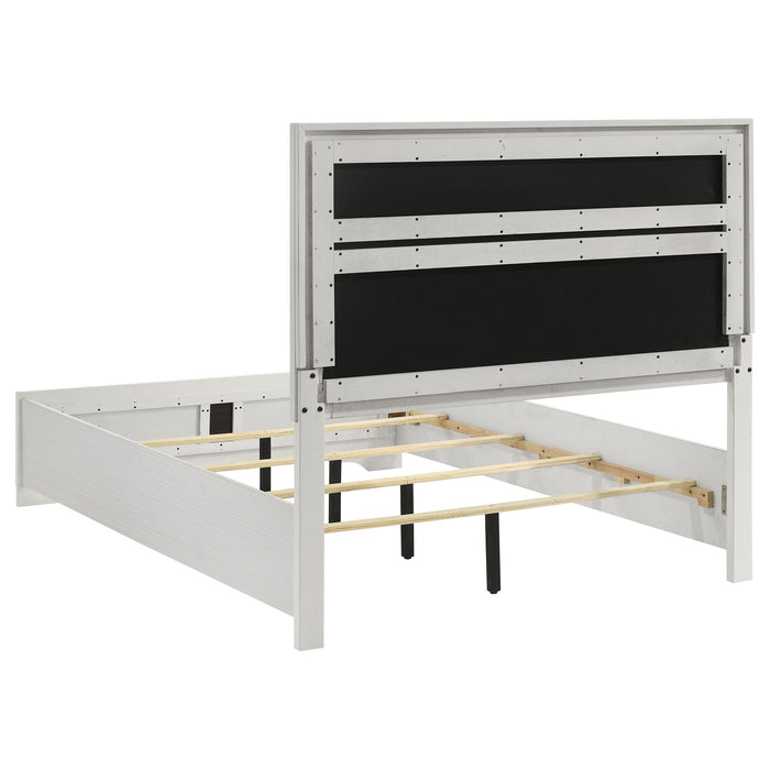 Miranda California King, E.King, Queen, Full, & Twin Bed Black & White - Visions in Furniture (La Mirada, CA)
