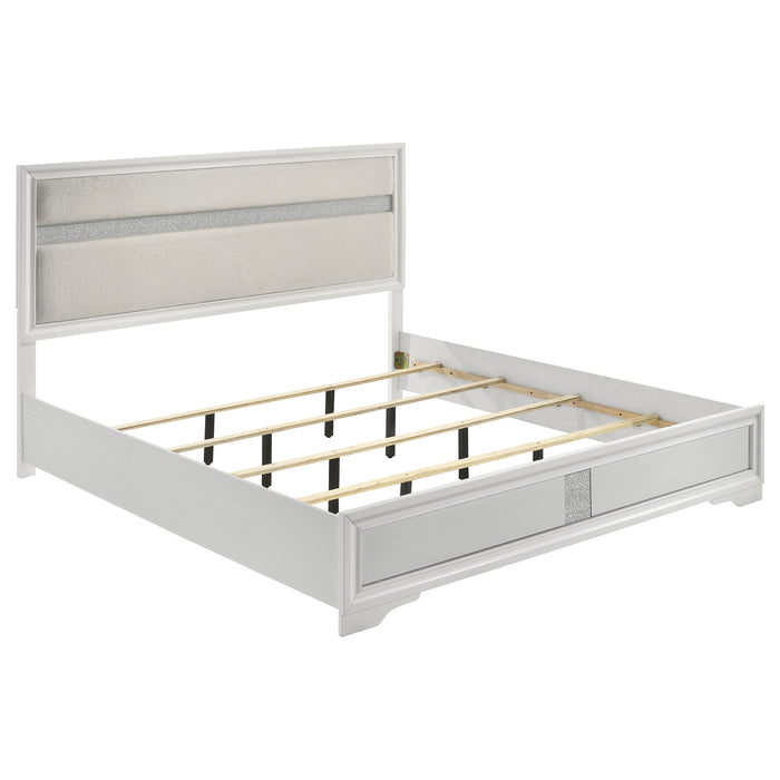 Miranda California King, E.King, Queen, Full, & Twin Bed Black & White - Visions in Furniture (La Mirada, CA)