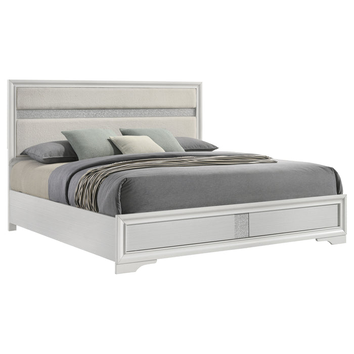 Miranda California King, E.King, Queen, Full, & Twin Bed Black & White - Visions in Furniture (La Mirada, CA)