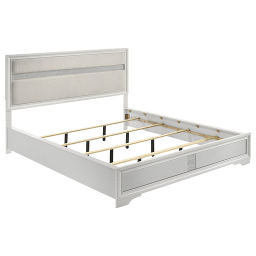 Miranda California King, E.King, Queen, Full, & Twin Bed Black & White - Visions in Furniture (La Mirada, CA)