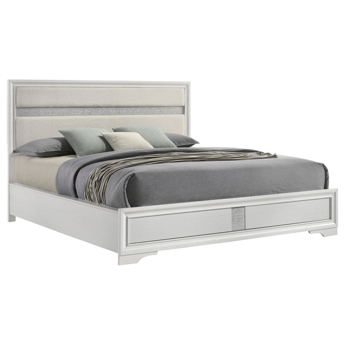 Miranda California King, E.King, Queen, Full, & Twin Bed Black & White - Visions in Furniture (La Mirada, CA)