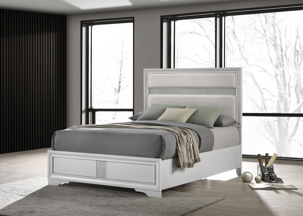 Miranda California King, E.King, Queen, Full, & Twin Bed Black & White - Visions in Furniture (La Mirada, CA)