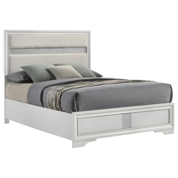 Miranda California King, E.King, Queen, Full, & Twin Bed Black & White - Visions in Furniture (La Mirada, CA)