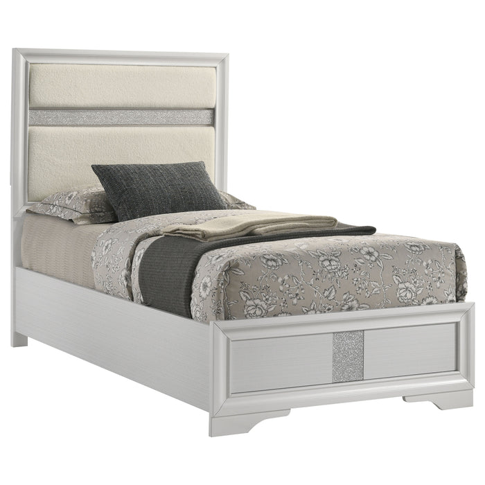 Miranda California King, E.King, Queen, Full, & Twin Bed Black & White - Visions in Furniture (La Mirada, CA)