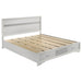 Miranda California King. E.King, & Queen 2-drawer Storage Bed Black & White - Visions in Furniture (La Mirada, CA)