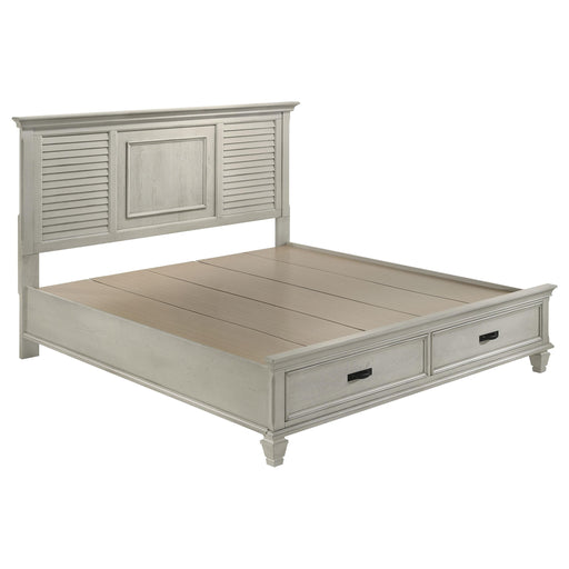 Franco Eastern King & Queen Storage Bed Antique White - Visions in Furniture (La Mirada, CA)