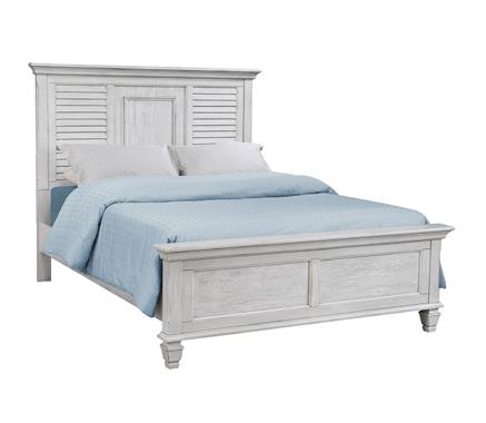 Franco Eastern King & Queen Panel Bed Antique White & Oak - Visions in Furniture (La Mirada, CA)