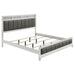 Barzini California King, E.King, & Queen Upholstered Panel Bed White - Visions in Furniture (La Mirada, CA)