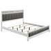 Barzini California King, E.King, & Queen Upholstered Panel Bed White - Visions in Furniture (La Mirada, CA)