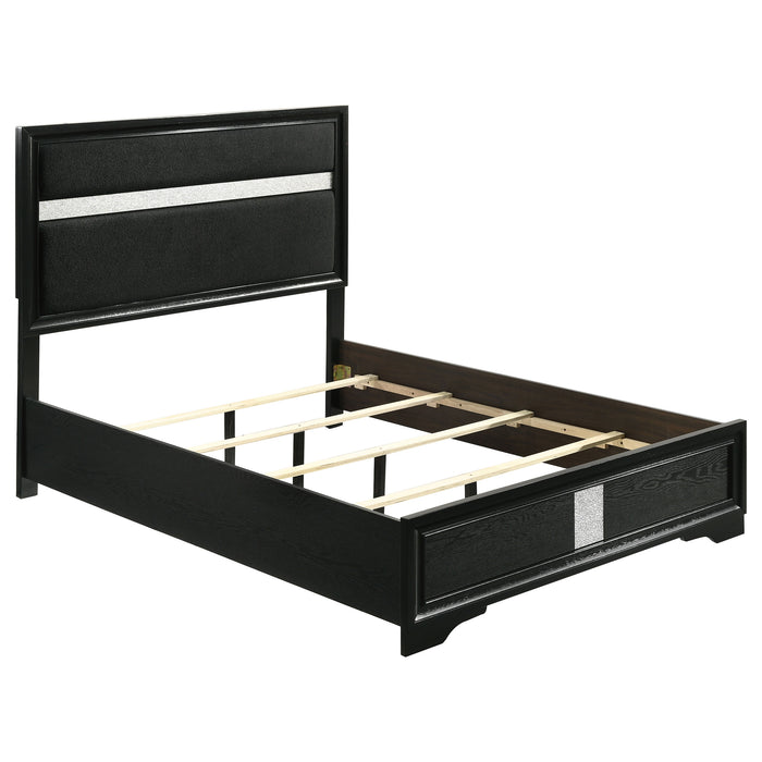 Miranda California King, E.King, Queen, Full, & Twin Bed Black & White - Visions in Furniture (La Mirada, CA)