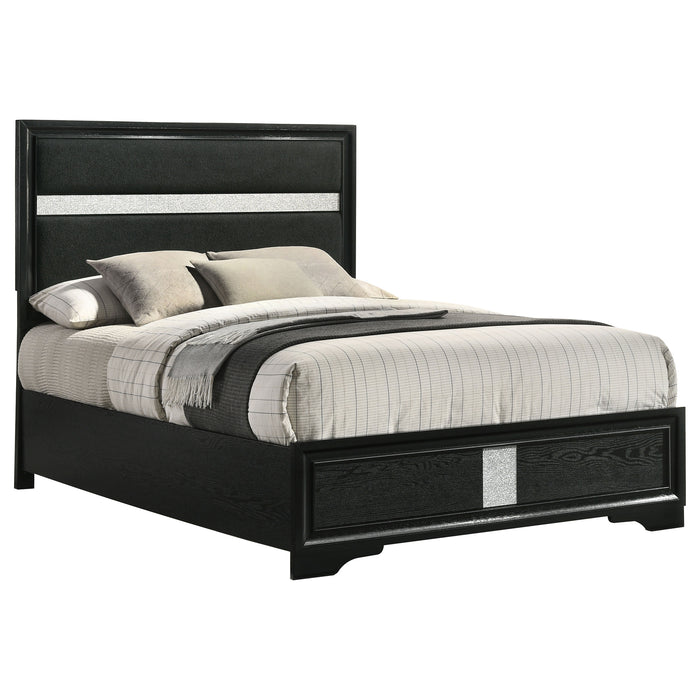 Miranda California King, E.King, Queen, Full, & Twin Bed Black & White - Visions in Furniture (La Mirada, CA)