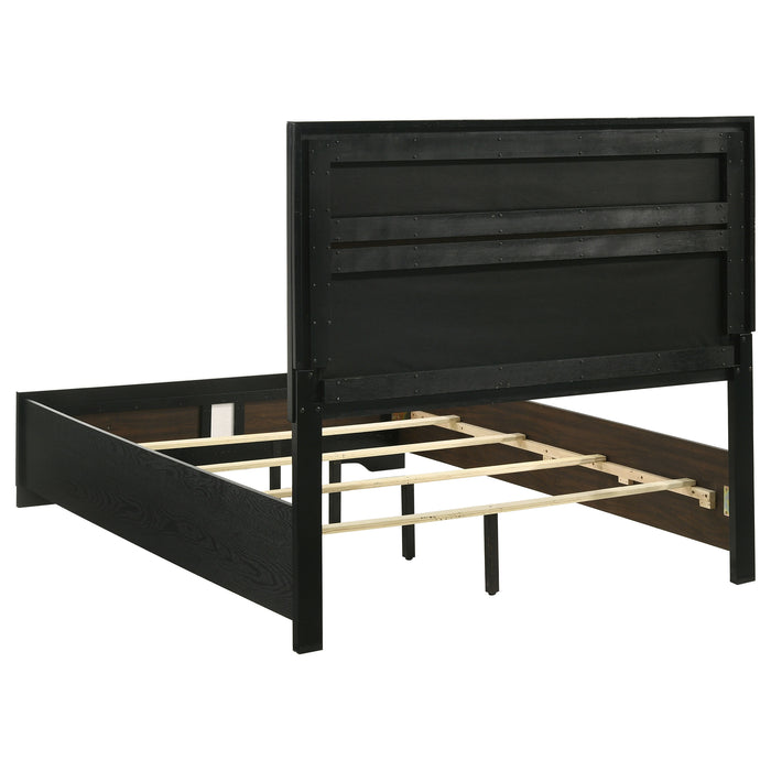 Miranda California King, E.King, Queen, Full, & Twin Bed Black & White - Visions in Furniture (La Mirada, CA)