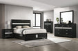 Miranda California King, E.King, Queen, Full, & Twin Bed Black & White - Visions in Furniture (La Mirada, CA)