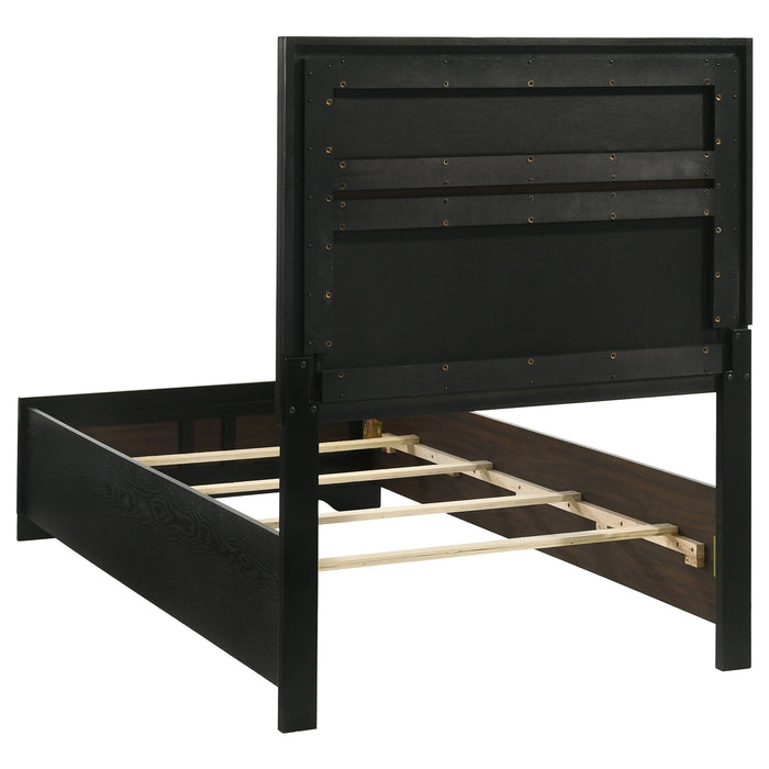 Miranda California King, E.King, Queen, Full, & Twin Bed Black & White - Visions in Furniture (La Mirada, CA)