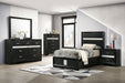 Miranda California King, E.King, Queen, Full, & Twin Bed Black & White - Visions in Furniture (La Mirada, CA)