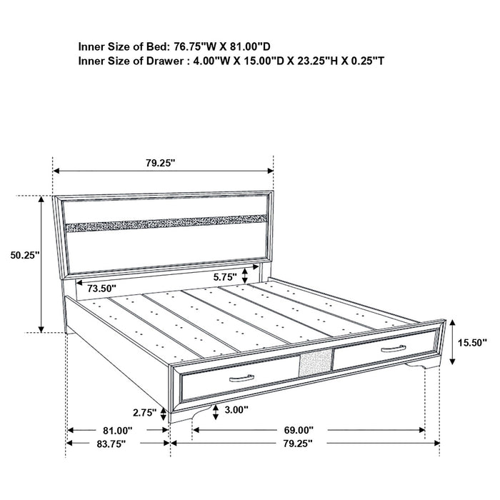 Miranda Bedroom Set with Storage - Visions in Furniture (La Mirada, CA)