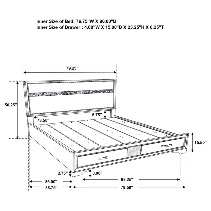 Miranda Bedroom Set with Storage - Visions in Furniture (La Mirada, CA)