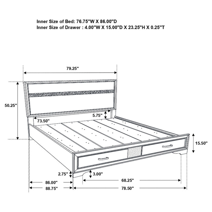 Miranda Bedroom Set with Storage - Visions in Furniture (La Mirada, CA)