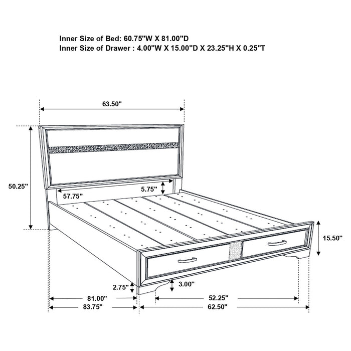 Miranda Bedroom Set with Storage - Visions in Furniture (La Mirada, CA)