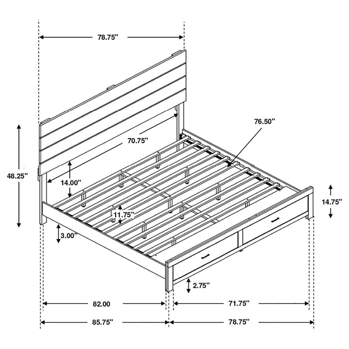 Brantford Wood Storage Panel Bed - Visions in Furniture (La Mirada, CA)