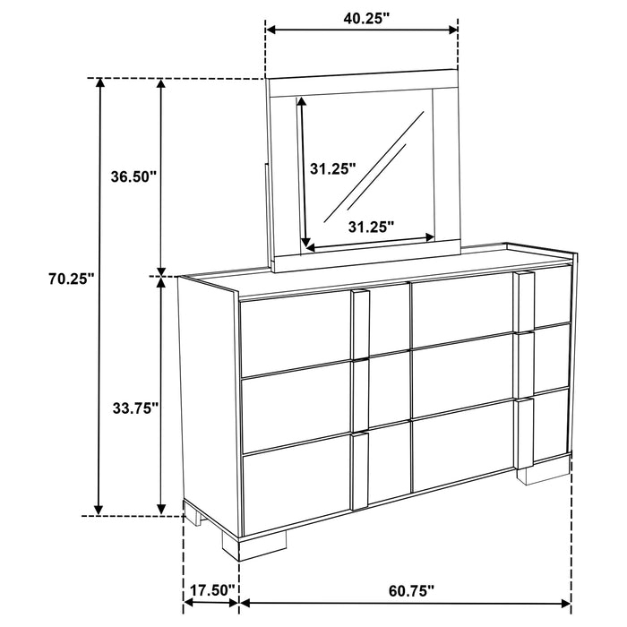 Hyland Dresser With Mirror - Visions in Furniture (La Mirada, CA)