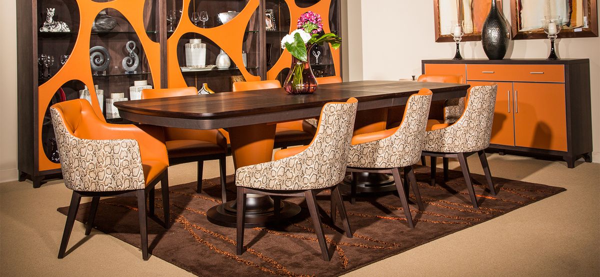 Aico 21 Cosmopolitan Curio Side Cabinet in Orange/Umber - Visions in Furniture (La Mirada, CA)