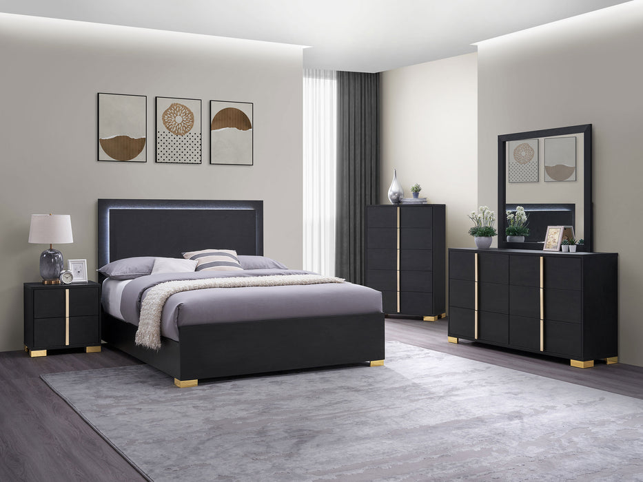 Marceline Bedroom Sets White & Black 4 & 5 Piece - Visions in Furniture (La Mirada, CA)