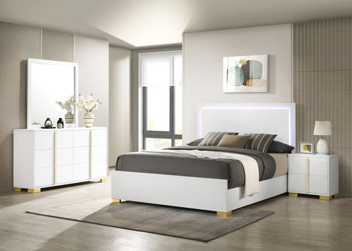 Marceline Bedroom Sets White & Black 4 & 5 Piece - Visions in Furniture (La Mirada, CA)