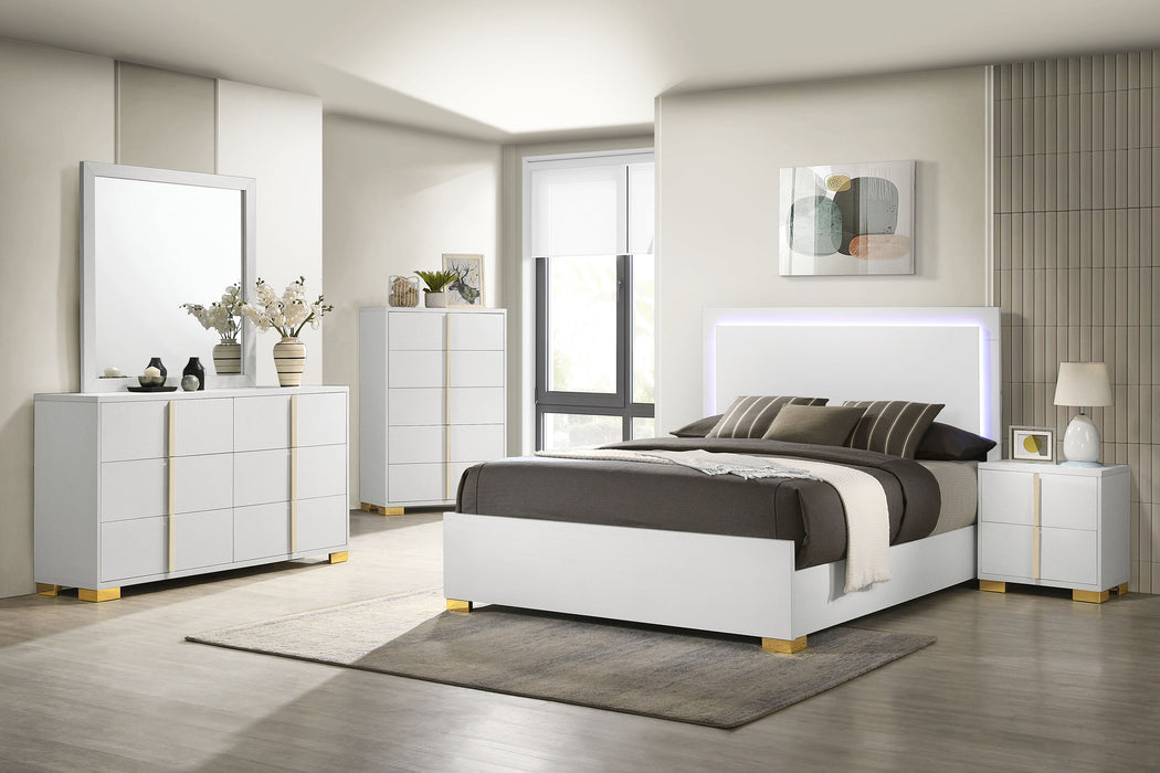 Marceline Bedroom Sets White & Black 4 & 5 Piece - Visions in Furniture (La Mirada, CA)