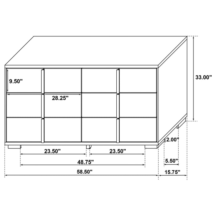 Marceline Bedroom Sets White & Black 4 & 5 Piece - Visions in Furniture (La Mirada, CA)