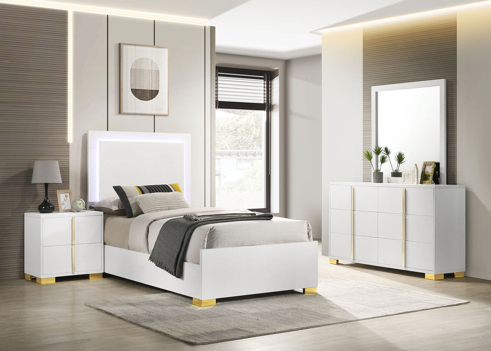 Marceline Bedroom Sets White & Black 4 & 5 Piece - Visions in Furniture (La Mirada, CA)