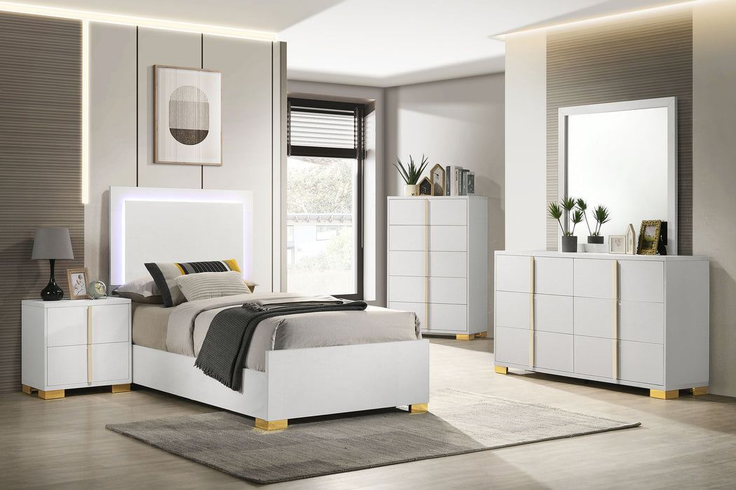 Marceline Bedroom Sets White & Black 4 & 5 Piece - Visions in Furniture (La Mirada, CA)