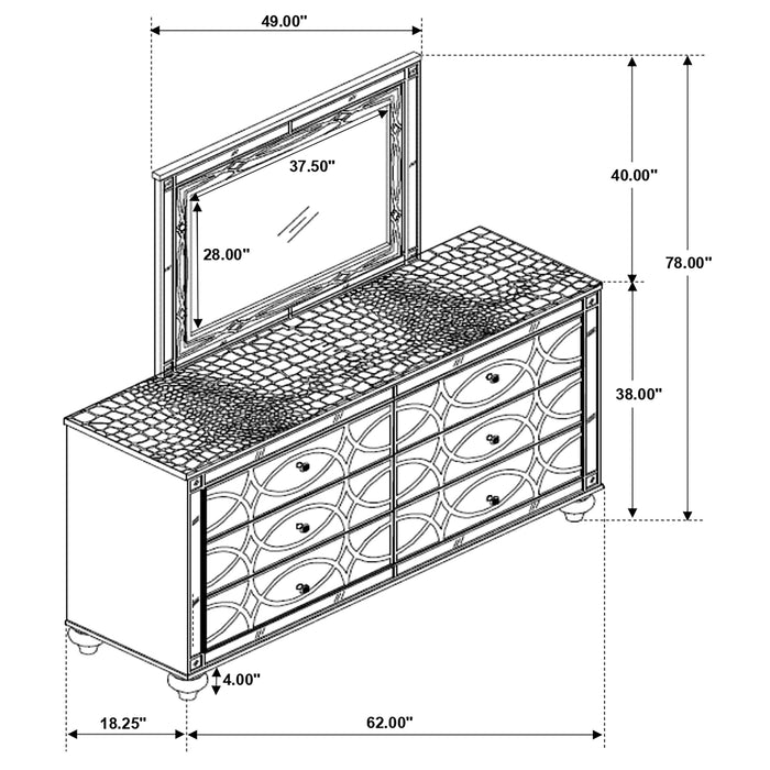 Gunnison Dresser With Mirror - Visions in Furniture (La Mirada, CA)