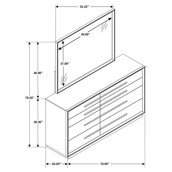 Durango Dresser With Mirror - Visions in Furniture (La Mirada, CA)