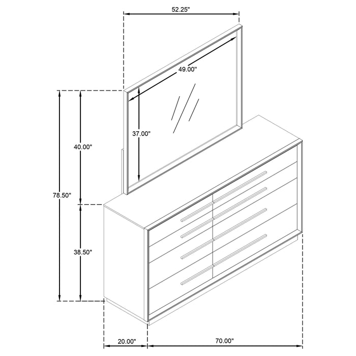 Durango Dresser With Mirror - Visions in Furniture (La Mirada, CA)