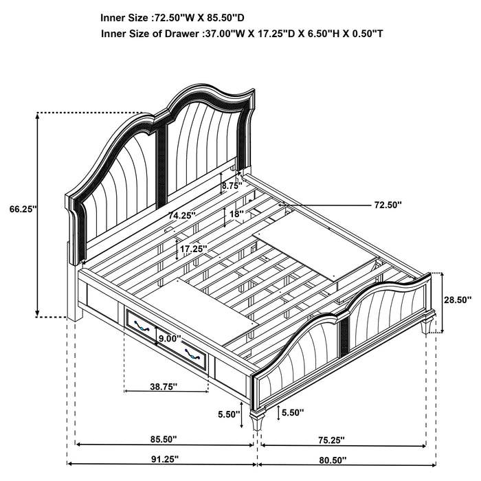 Evangeline 4 & 5 Piece Bedroom Set - Visions in Furniture (La Mirada, CA)