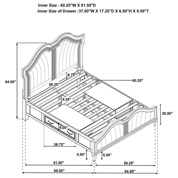 Evangeline 5 Pc Bedroom Set - Visions in Furniture (La Mirada, CA)