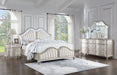 Evangeline Upholstered Platform Bedroom Set Ivory and Silver Oak - Visions in Furniture (La Mirada, CA)