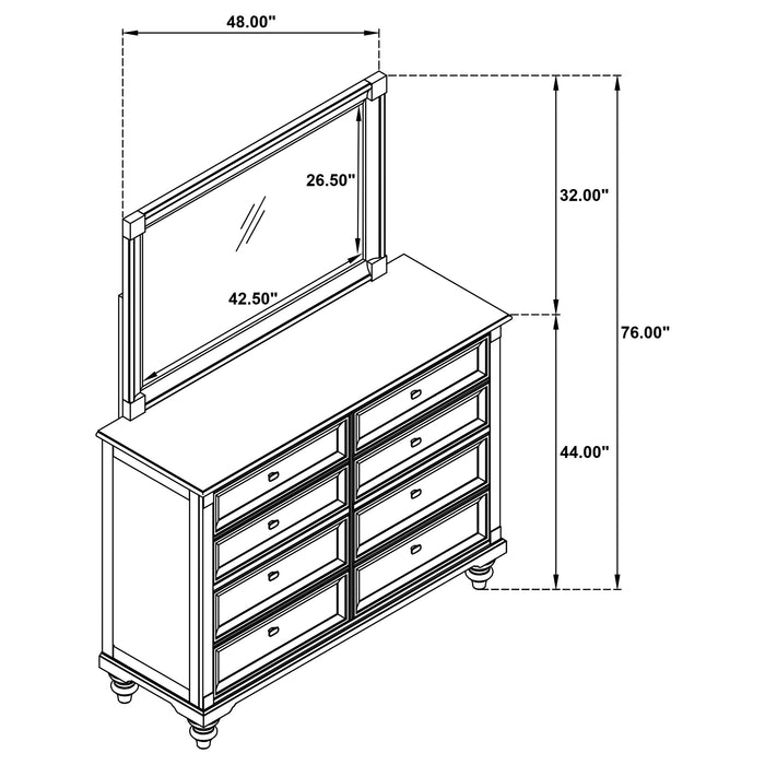Andover Dresser With Mirror - Visions in Furniture (La Mirada, CA)