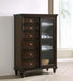 Andover 6-drawer Tempered Glass Door Chest Dark Oak - Visions in Furniture (La Mirada, CA)